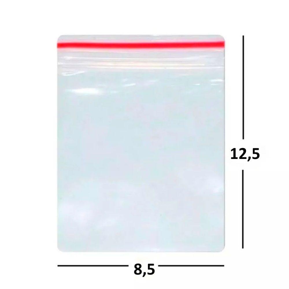 EMBALAGEM SACO ZIP N° 4 - 8.5CM X 12CM UNIDADE