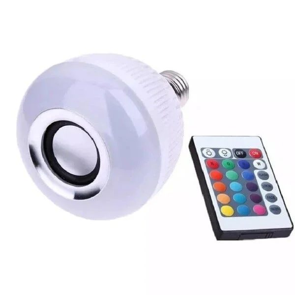 LAMPADA LED C/ SOM COLORIDA BLUETOOTH C/ CONTROLE