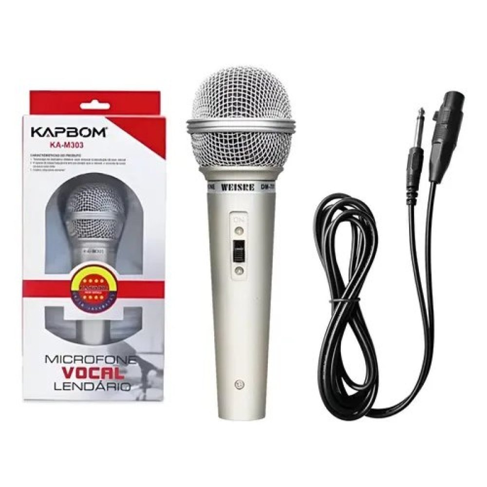 MICROFONE C/ FIO PROFISSIONAL - KAPBOM