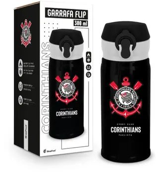 GARRAFA TERMICA FLIP CORINTHIANS 300ML - BRASFOOT