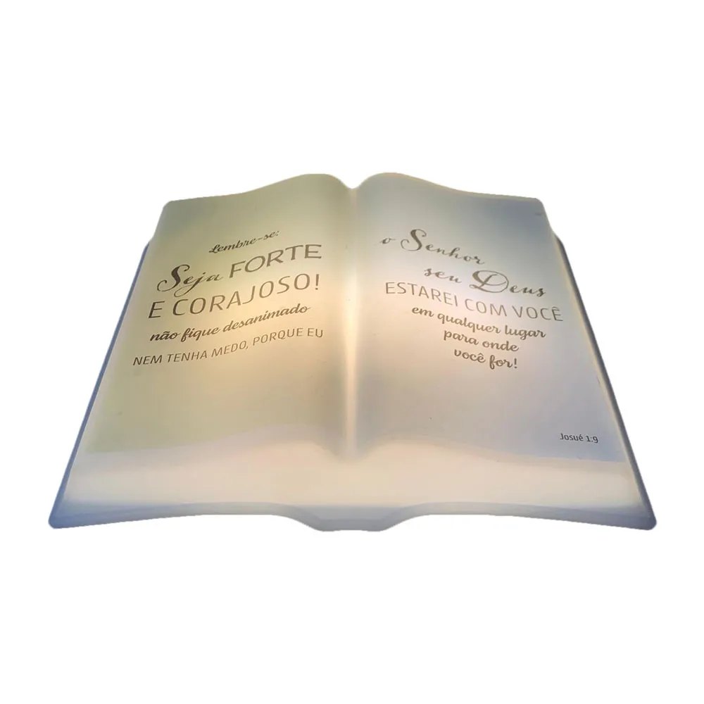 LUMINARIA CRIATIVA MESA BIBLIA SEJA FORTE E CORAJOSO - DECORFUN