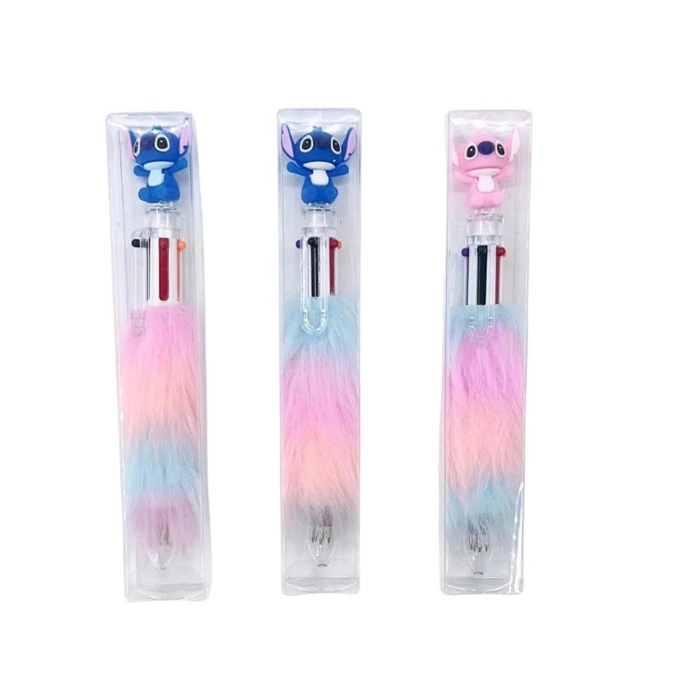 CANETA ESFEROGRAFICA 6 CORES PELUCIA PERSONAGENS