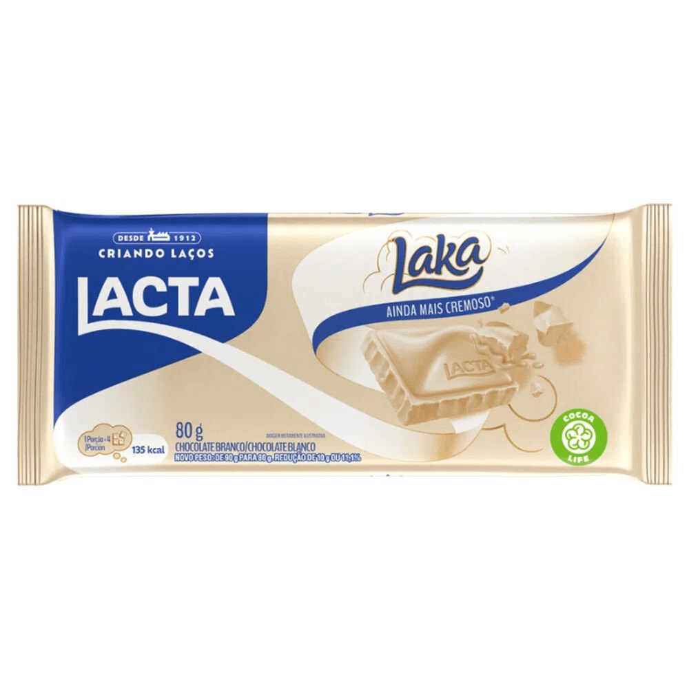 CHOCOLATE BARRA LAKA 80GR - LACTA
