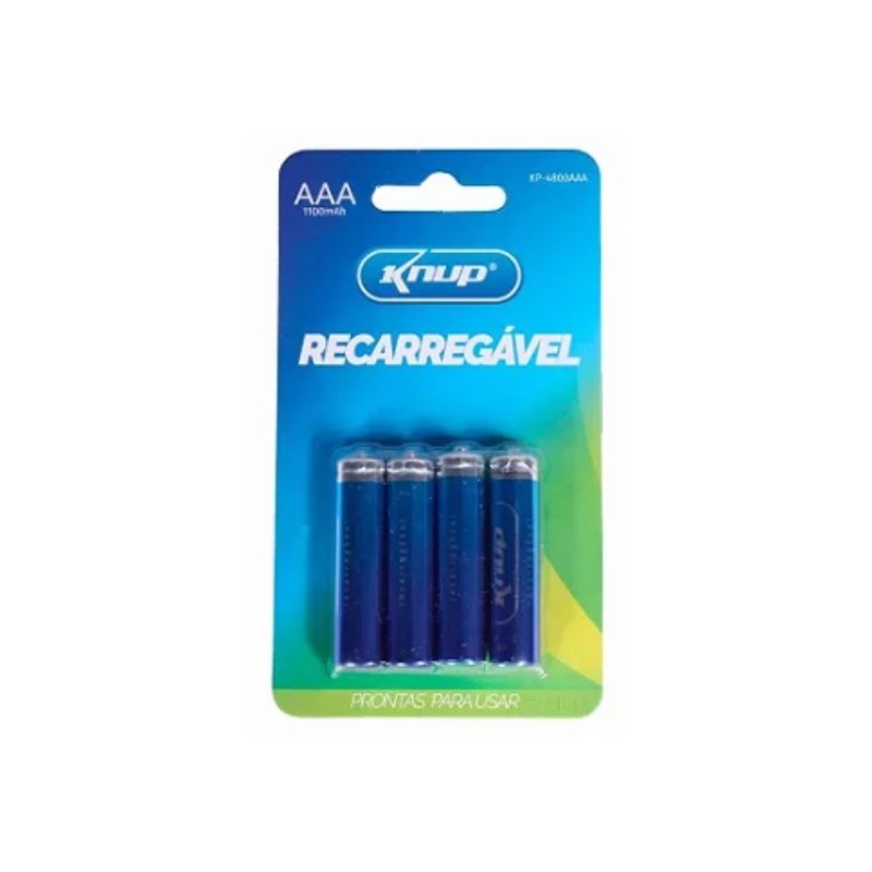 PILHA RECARREGAVEL 3AAA PALITO 4PCS 1100MAH - KNUP