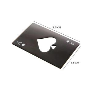 ABRIDOR DE GARRAFA CARTA DE BARALHO INOX