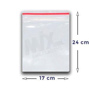 EMBALAGEM SACO ZIP N° 8 - 17CM X 24CM UNIDADE