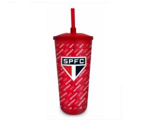 COPO PLASTICO C/ CANUDO SAO PAULO 500ML - BRASFOOT