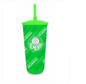 COPO PLASTICO C/ CANUDO PALMEIRAS 500ML - BRASFOOT