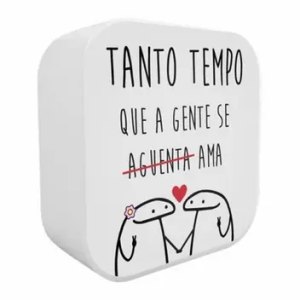 LUMINARIA CRIATIVA MESA BOX FRASE TANTO TEMPO QUE A GENTE SE AMA - DECORFUN