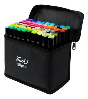 CANETA P/ COLORIR TOUCH 60PCS
